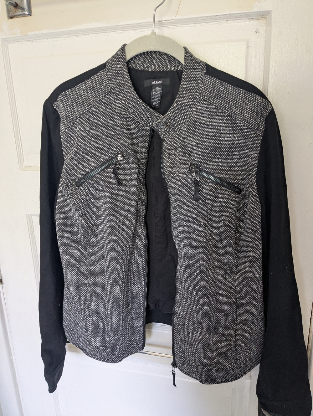 Alfani Black Jacket with Contrasting Trim